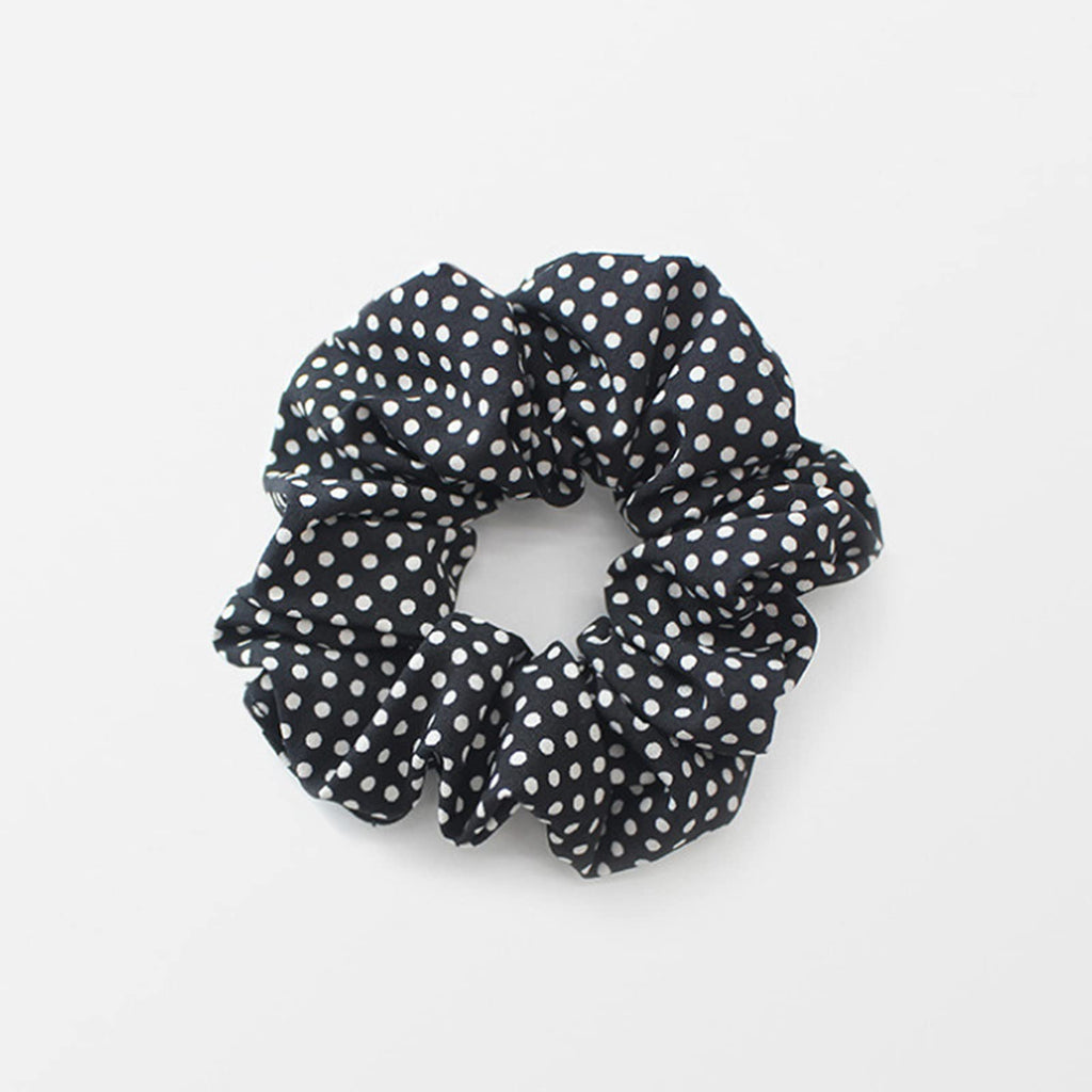6-Pack Cotton Bandana Scrunchies – Dots Series, Soft Hair Ties