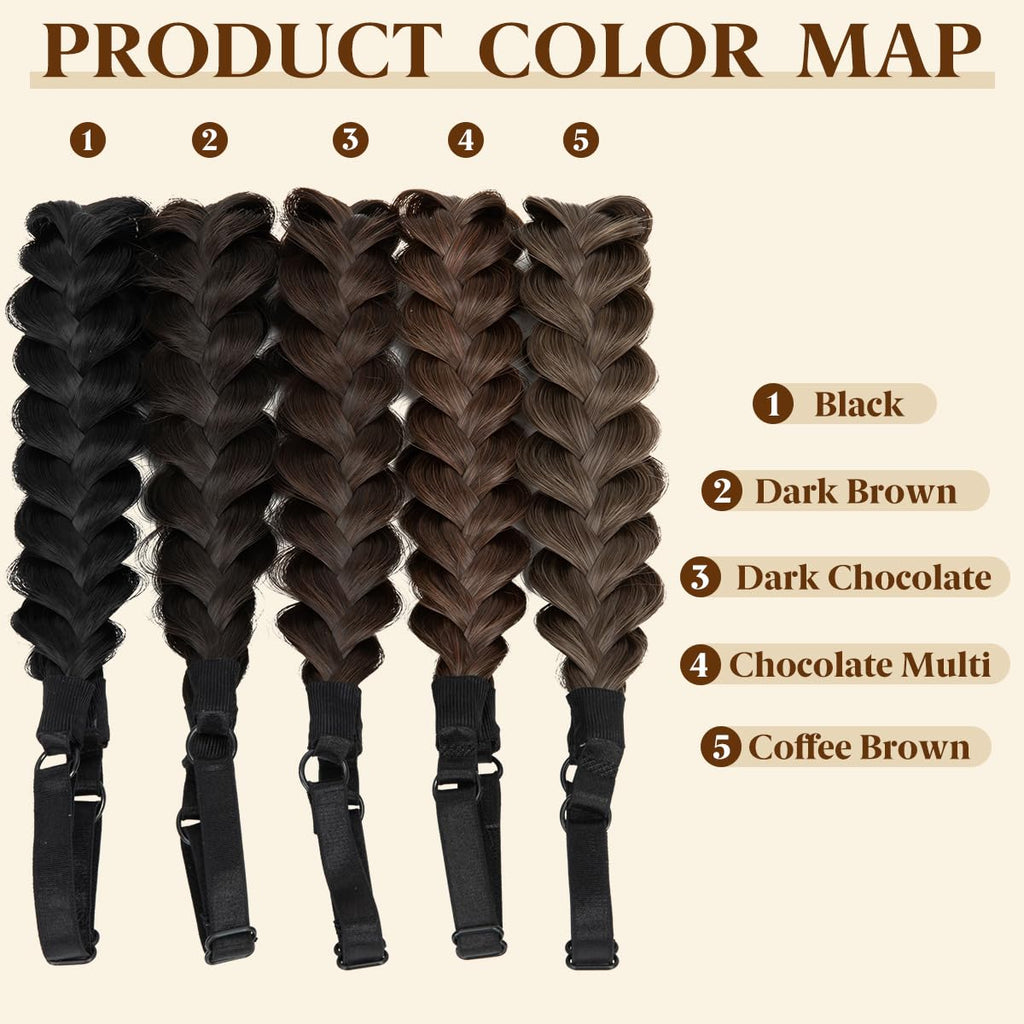 2-Pack Handmade Braided Headbands for Women – Elastic & Hard Band