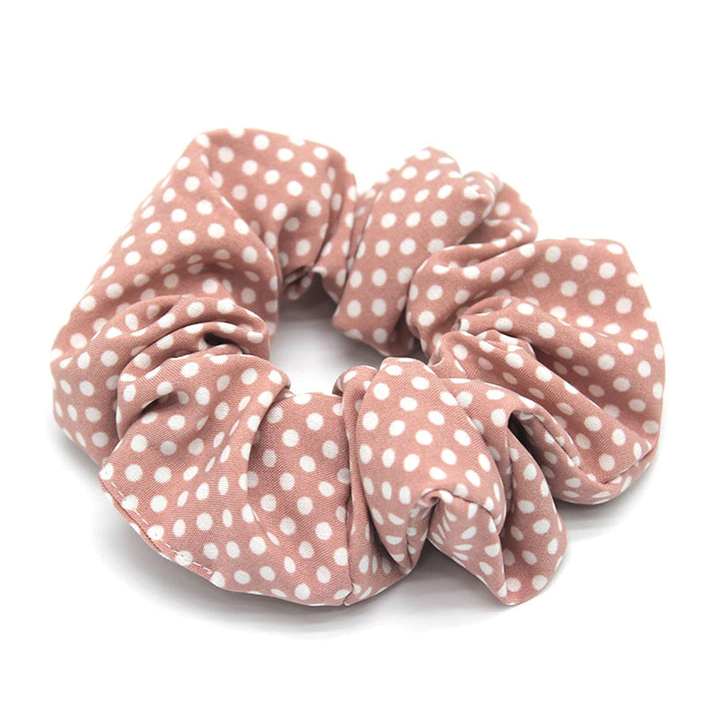 6-Pack Cotton Bandana Scrunchies – Dots Series, Soft Hair Ties