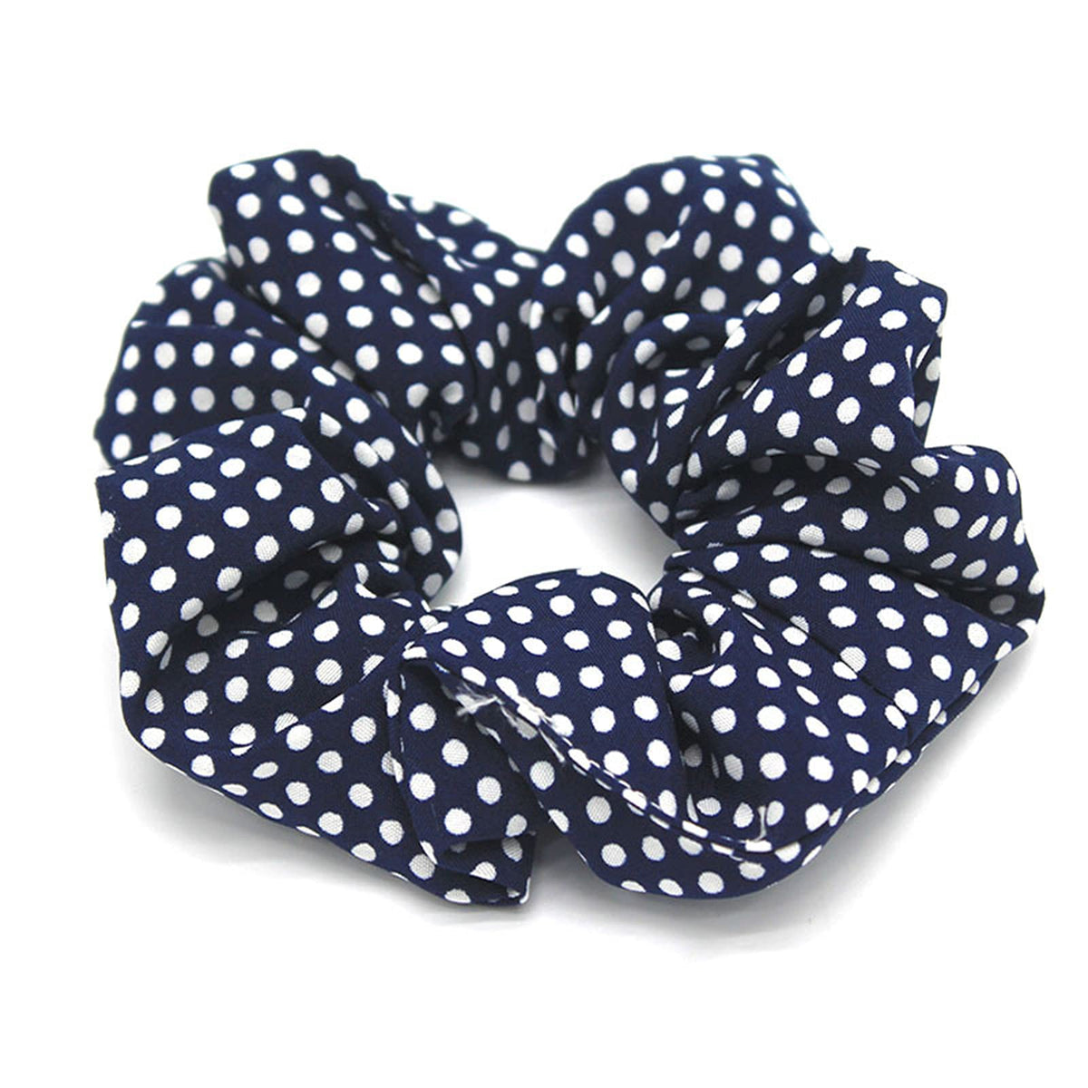 6-Pack Cotton Bandana Scrunchies – Dots Series, Soft Hair Ties