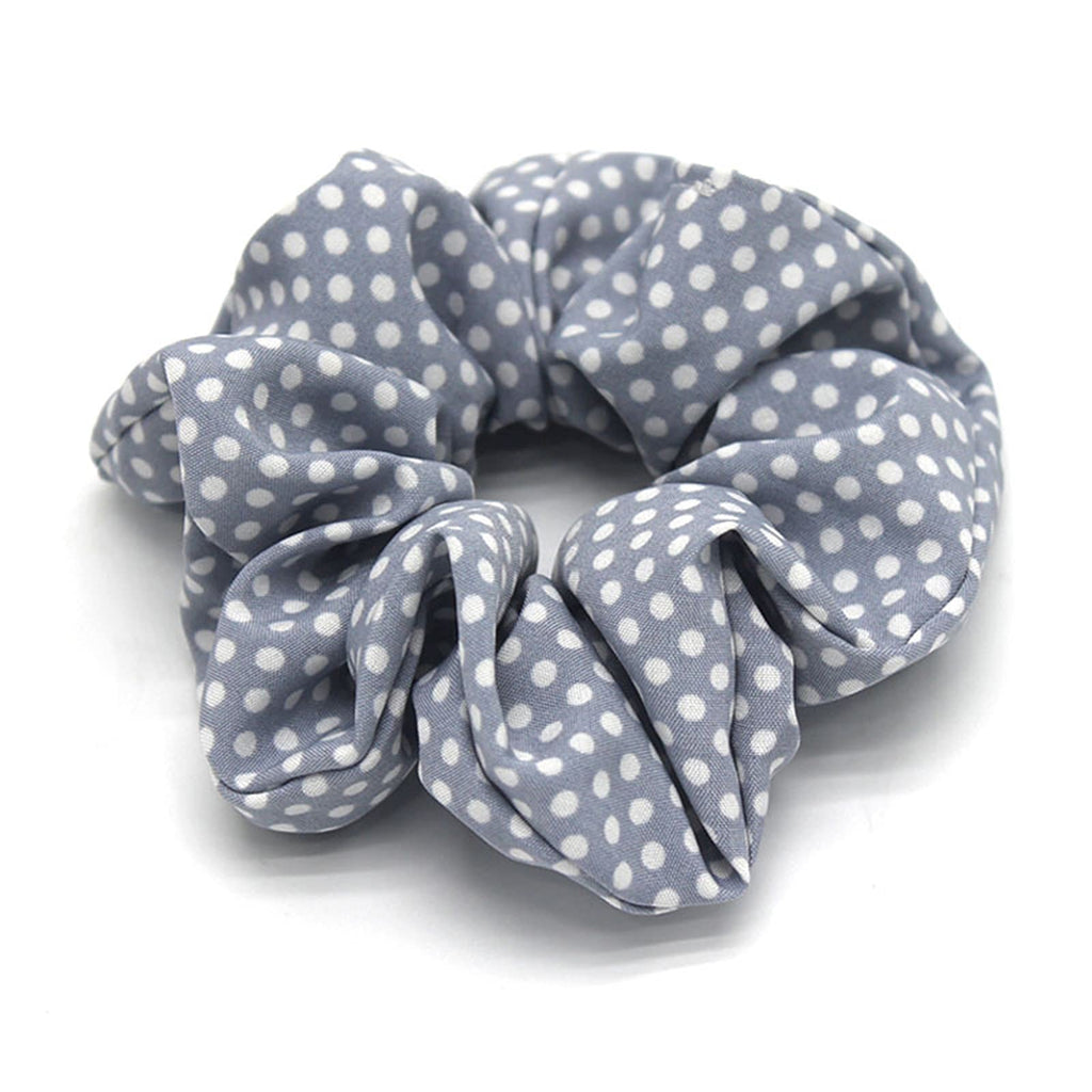 6-Pack Cotton Bandana Scrunchies – Dots Series, Soft Hair Ties