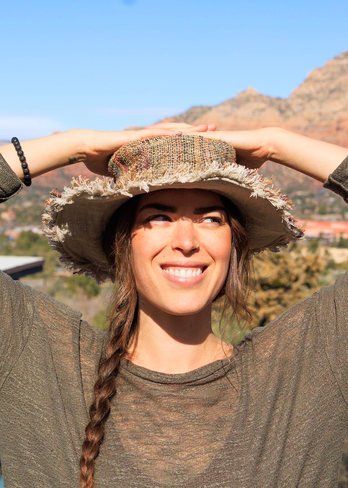 Handmade Hemp Sun Hat – Unisex Wide Brim, Packable, Natural Color