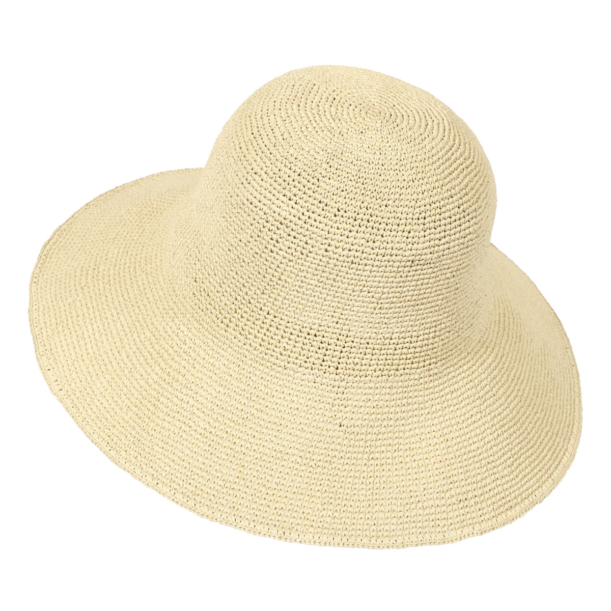 Handmade Foldable Straw Bucket Hat – Women’s Sun Hat, Beige, Size S